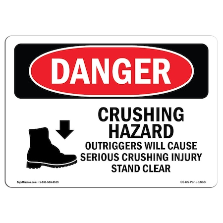 OSHA Danger, 12 Height, 18 Width, Decal